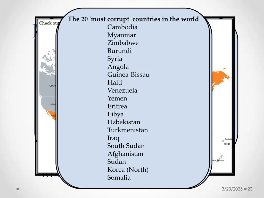 the 20 least corrupt countries in the world