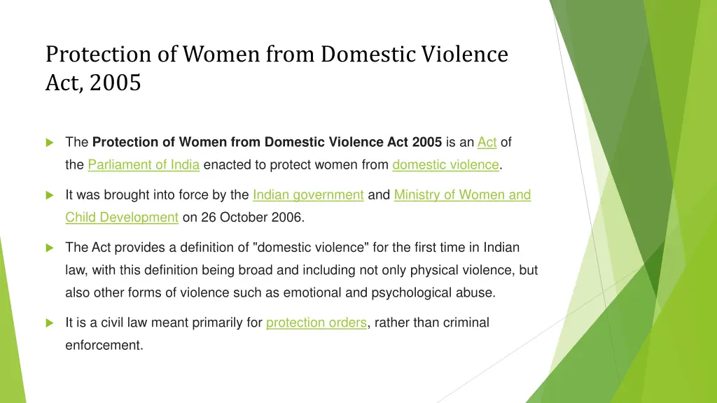 protection of women from domestic violence