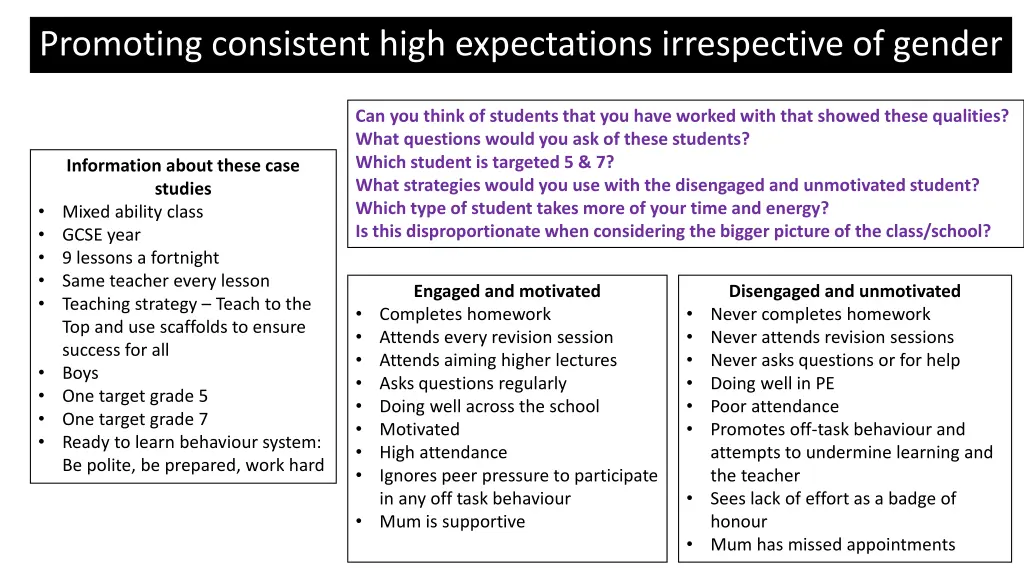 promoting consistent high expectations 1