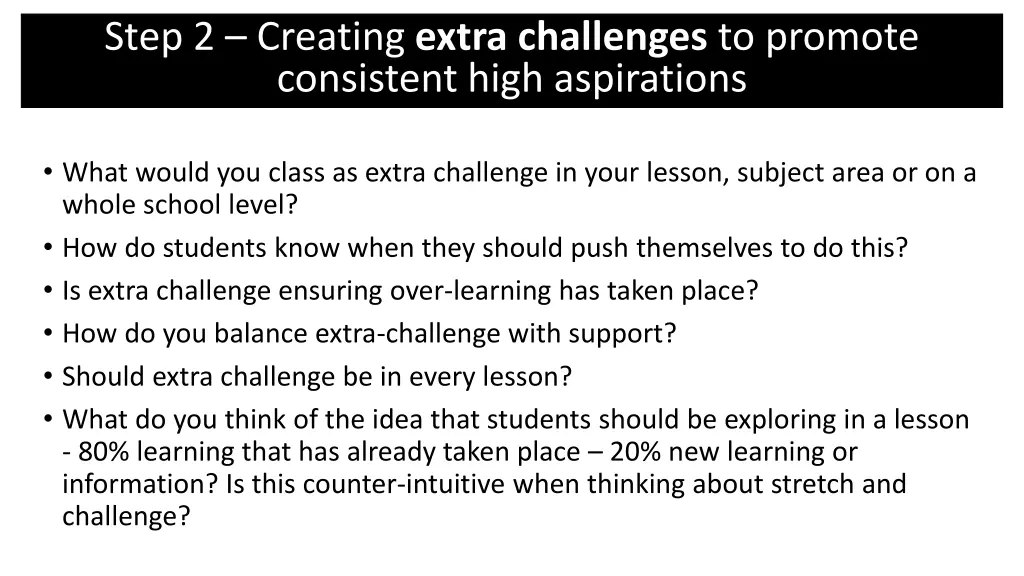 step 2 creating extra challenges to promote