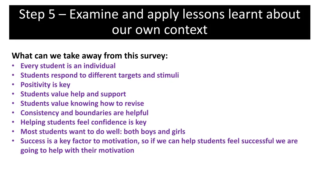 step 5 examine and apply lessons learnt about