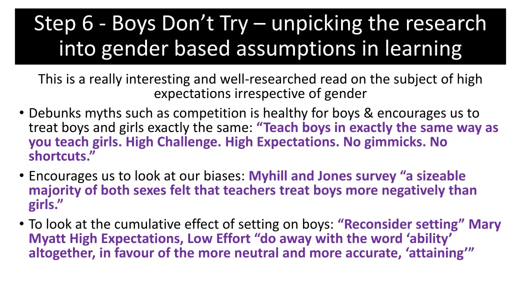 step 6 boys don t try unpicking the research into