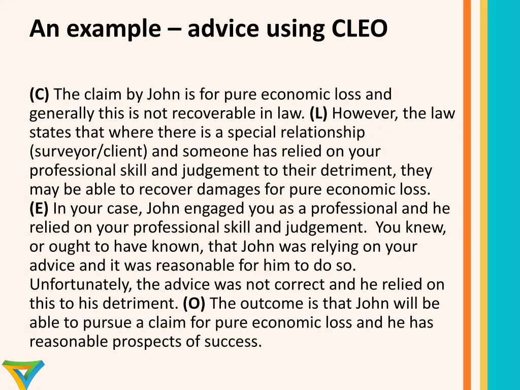 an example advice using cleo