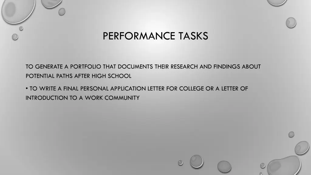 performance tasks