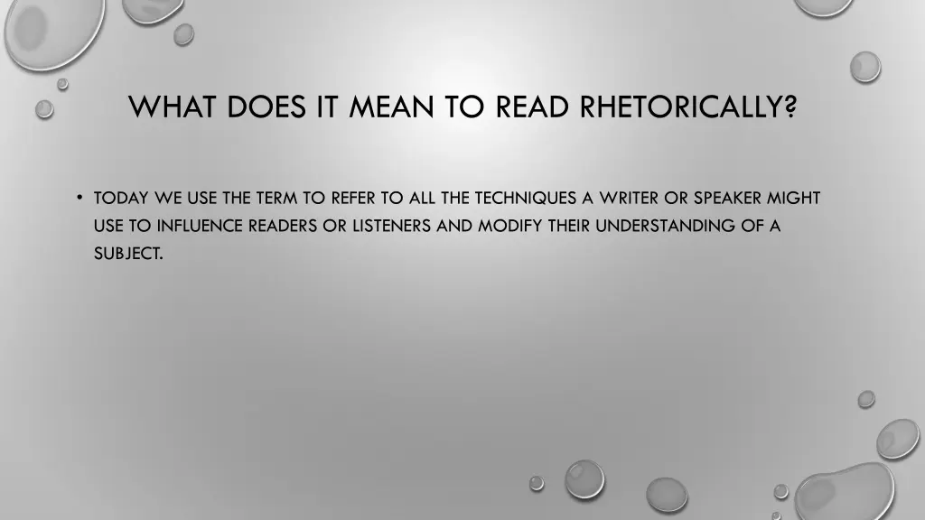 what does it mean to read rhetorically