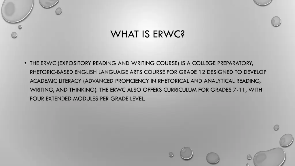 what is erwc