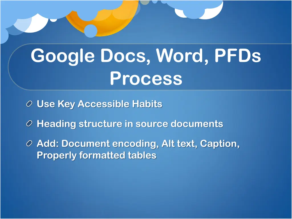 google docs word pfds process