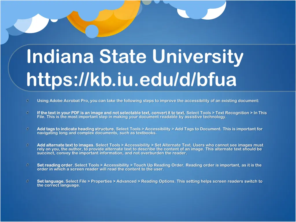 indiana state university https kb iu edu d bfua