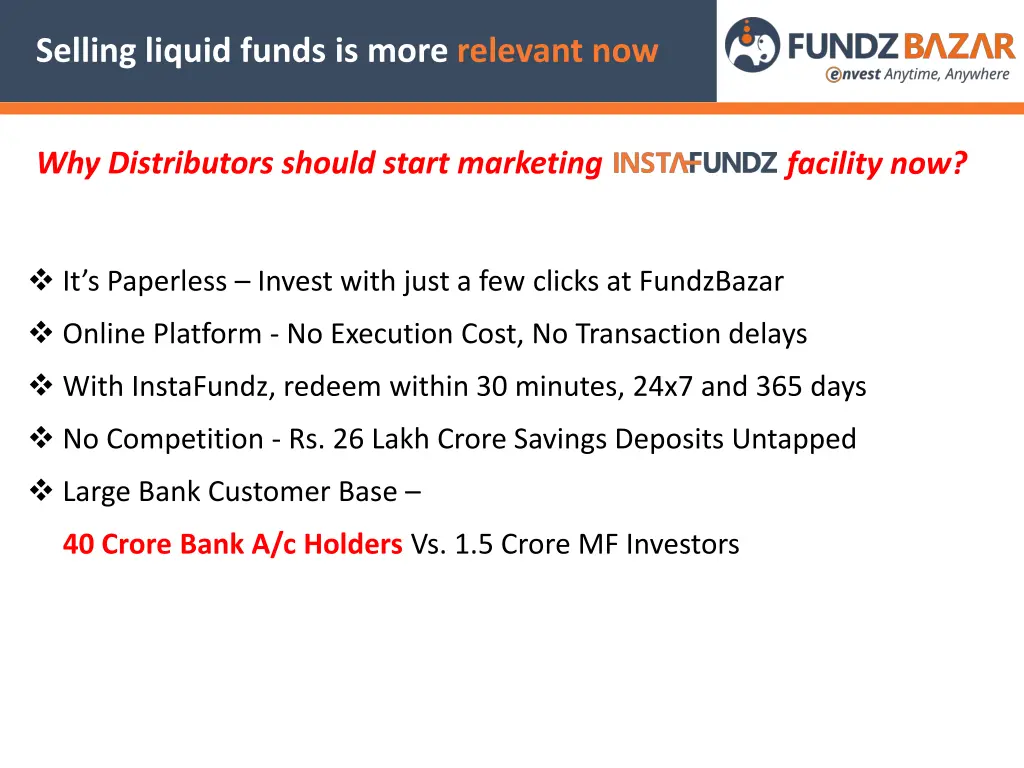 selling liquid funds is more relevant now