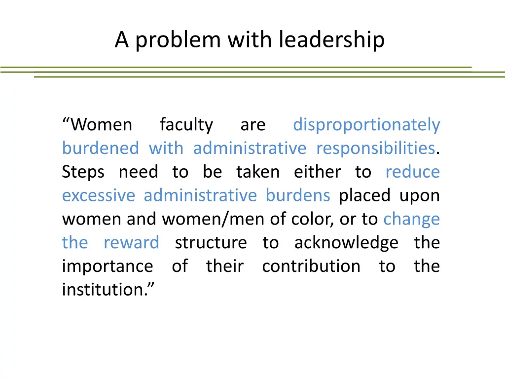 a problem with leadership