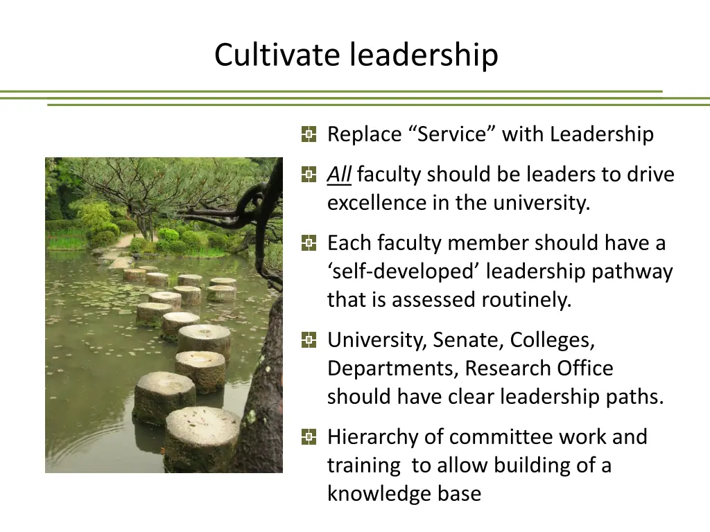 cultivate leadership