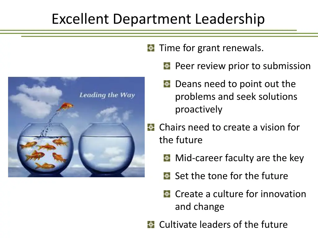excellent department leadership 1