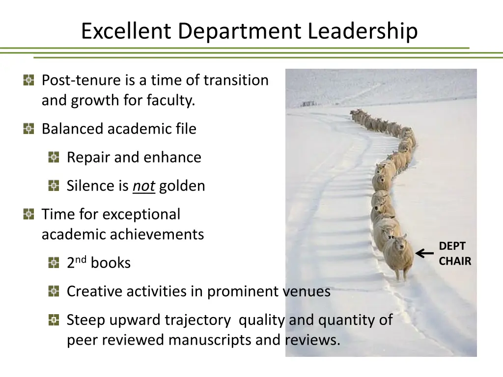 excellent department leadership