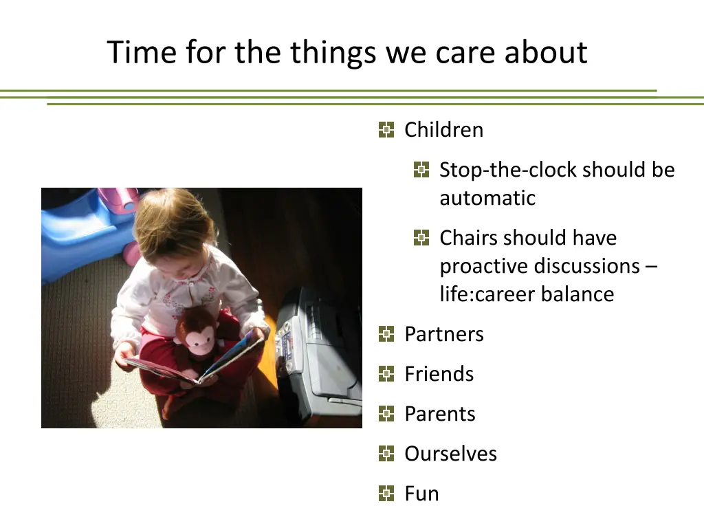 time for the things we care about