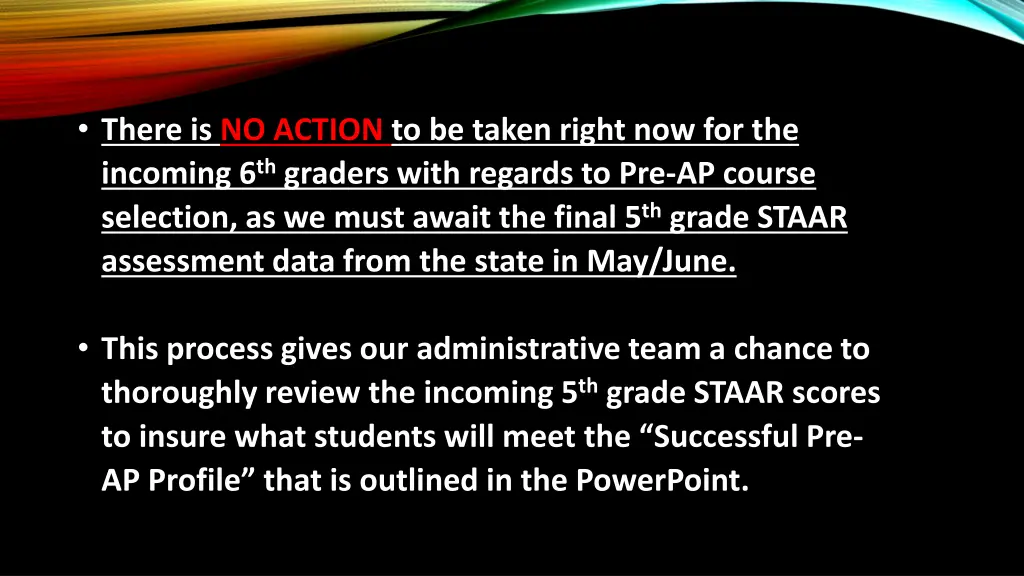 there is no action to be taken right