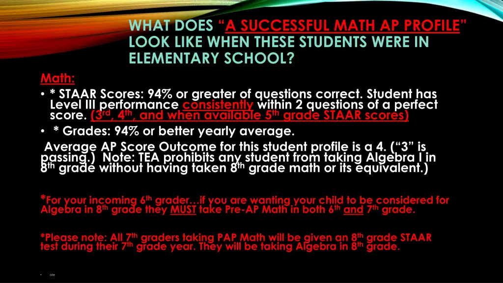 what does a successful math ap profile look like