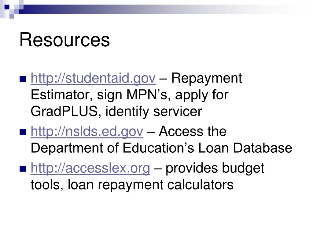 resources