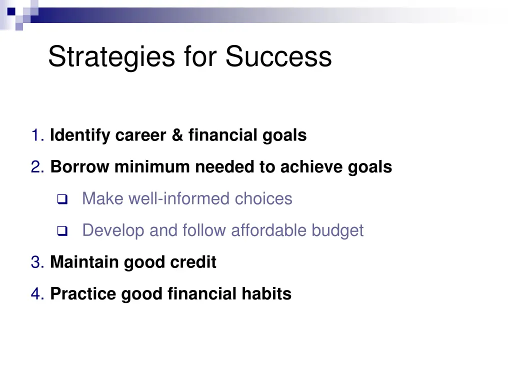 strategies for success