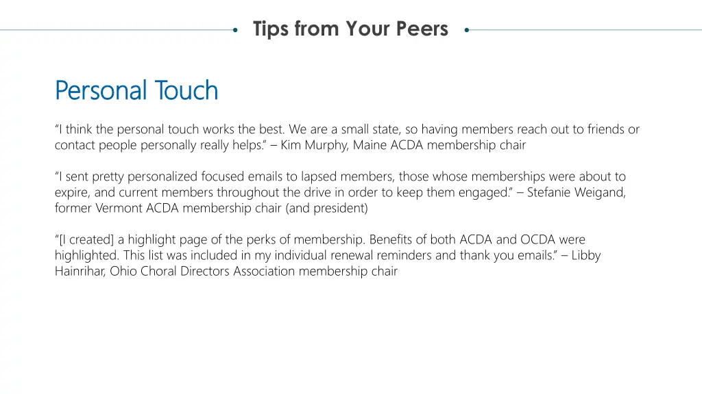 tips from your peers 1
