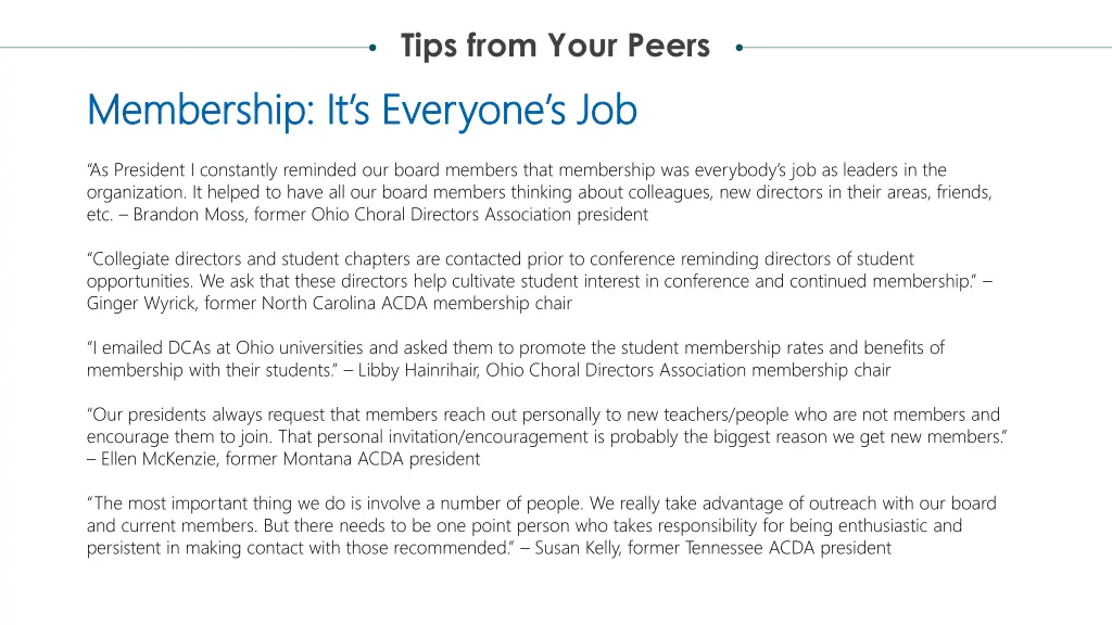 tips from your peers 2