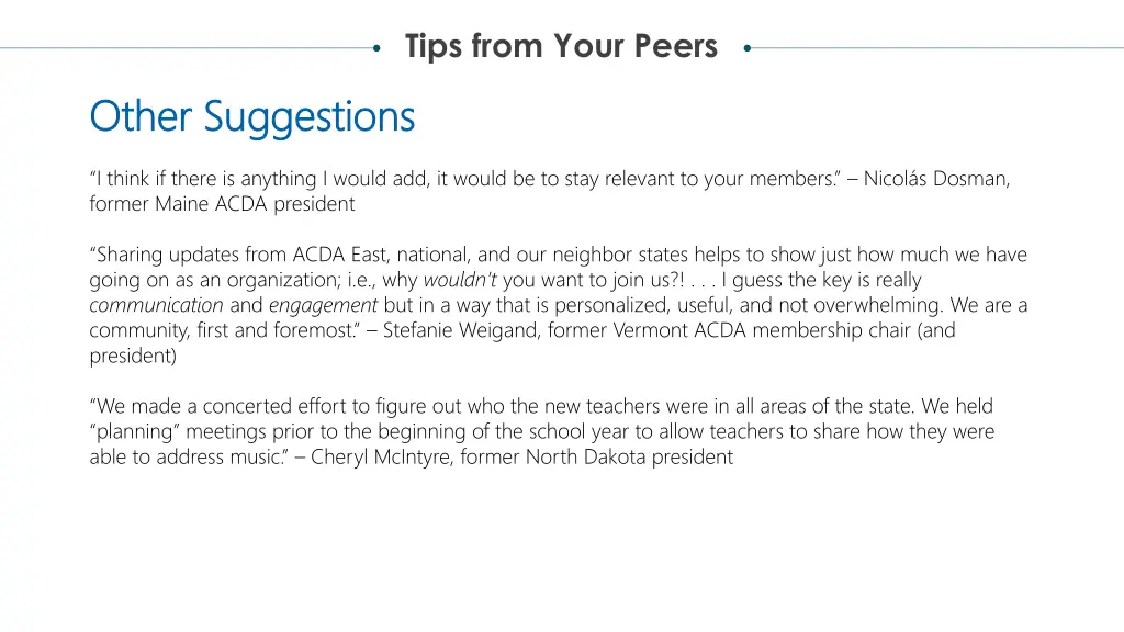 tips from your peers 3