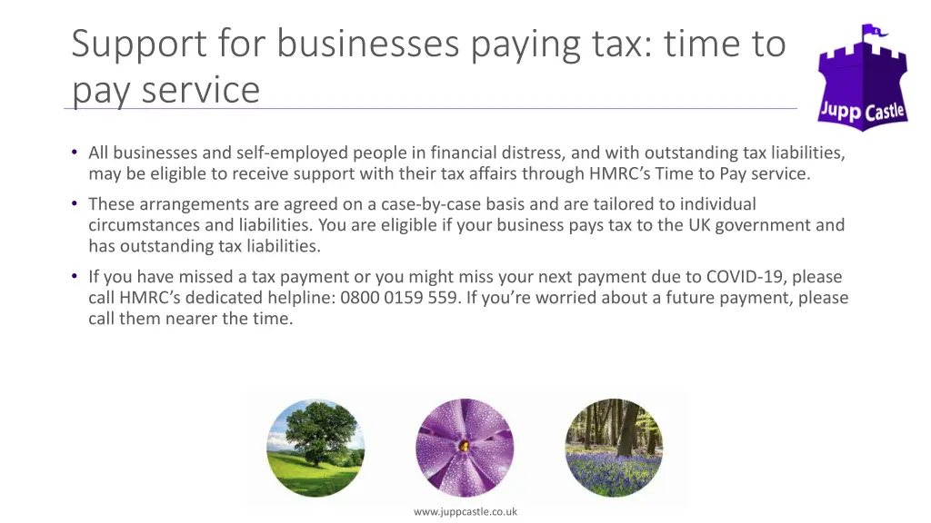 support for businesses paying tax time