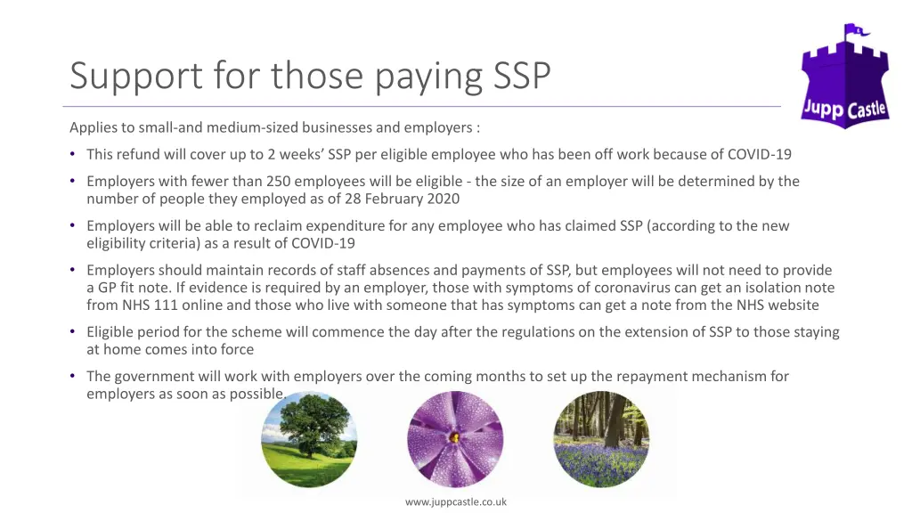 support for those paying ssp
