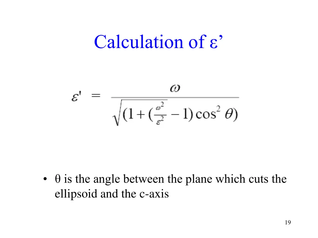 calculation of