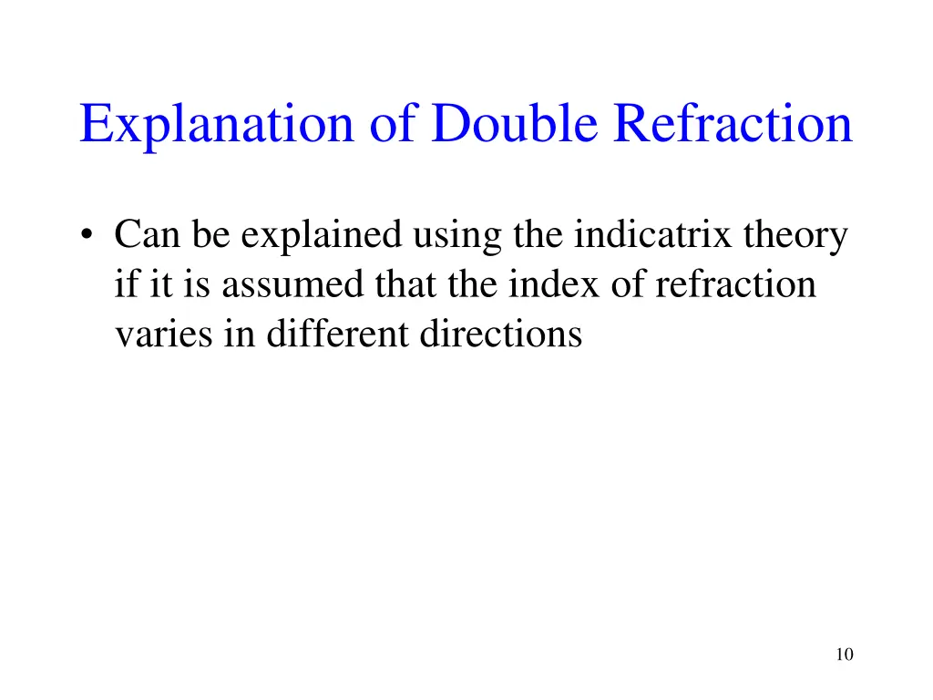 explanation of double refraction
