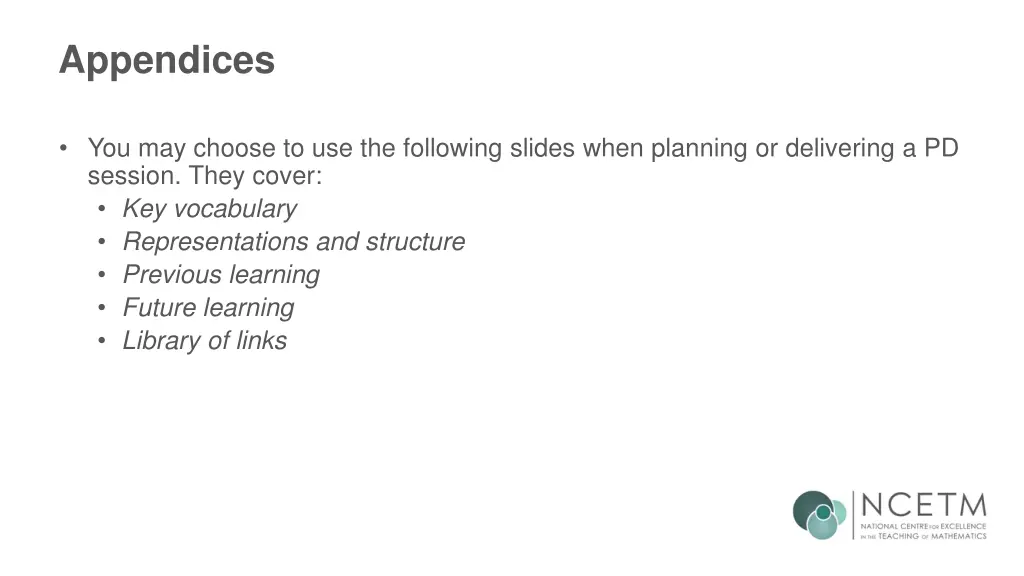 appendices
