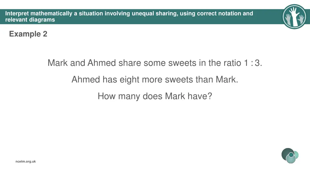 interpret mathematically a situation involving 2