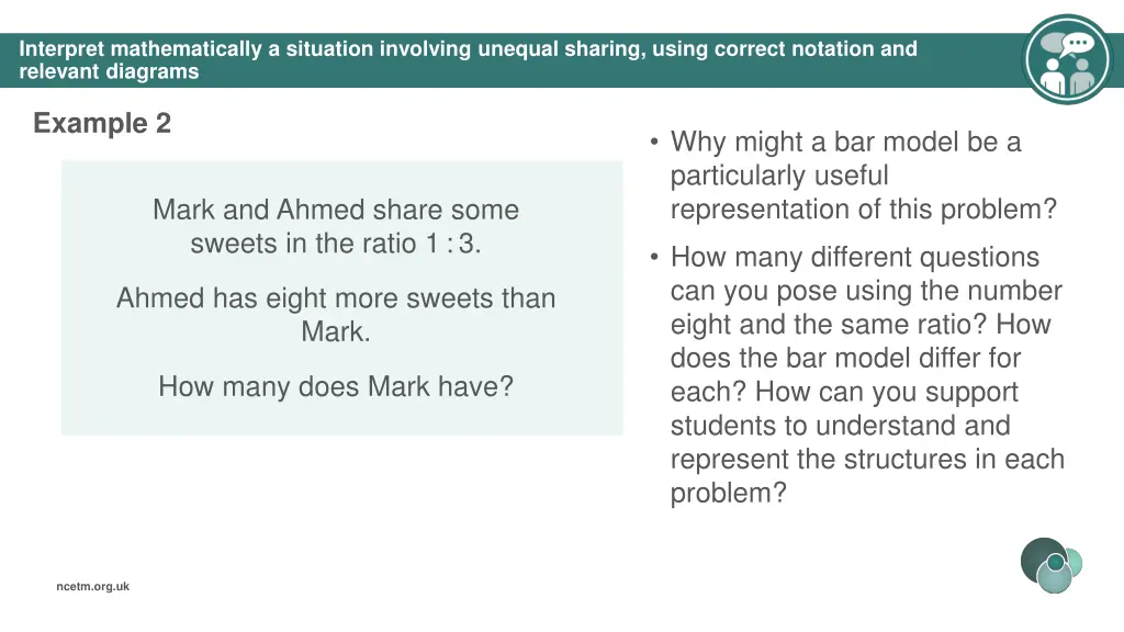 interpret mathematically a situation involving 3