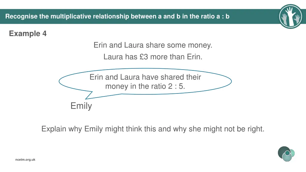 recognise the multiplicative relationship between 3