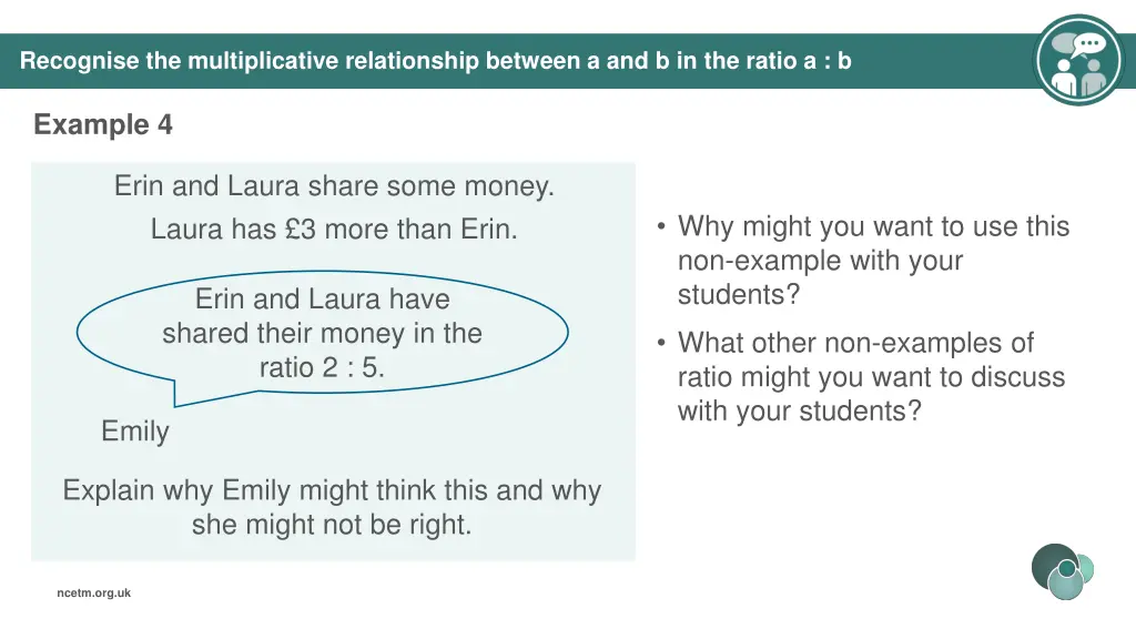 recognise the multiplicative relationship between 4