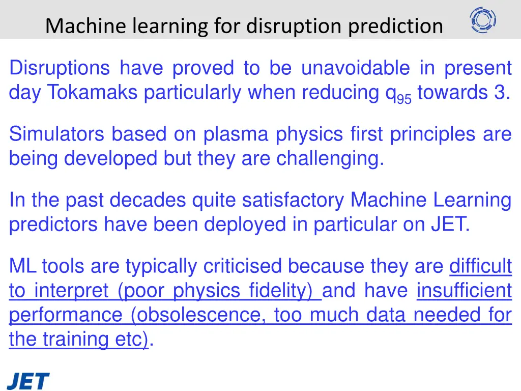 machine learning for disruption prediction