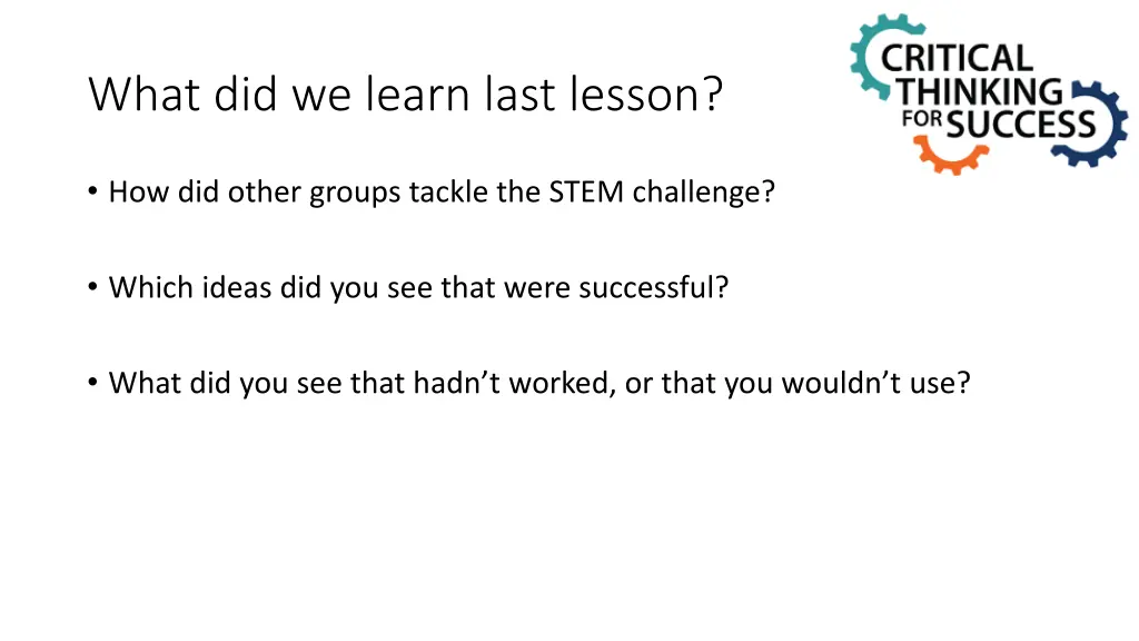 what did we learn last lesson