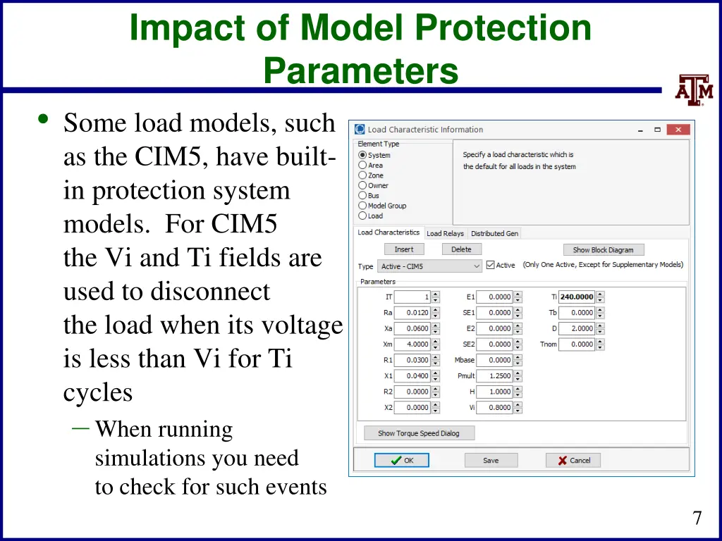 impact of model protection parameters some load