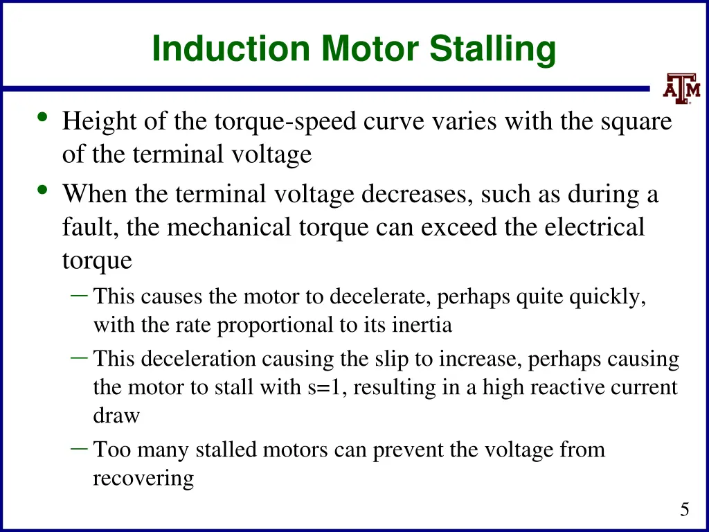 induction motor stalling