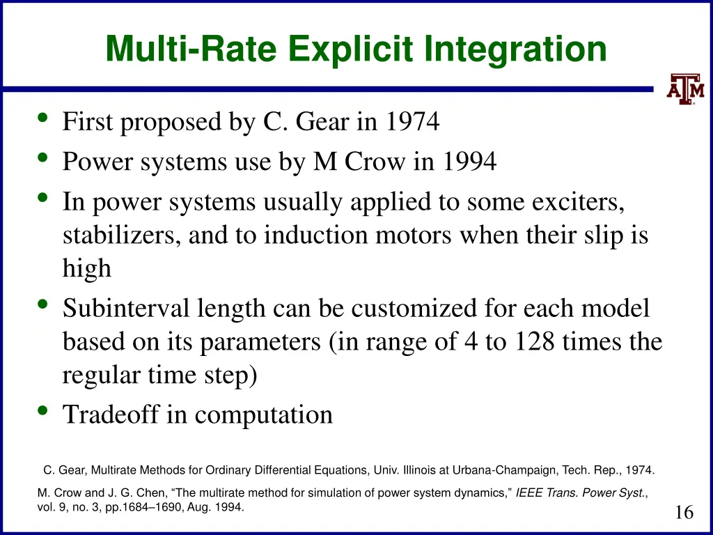 multi rate explicit integration 1