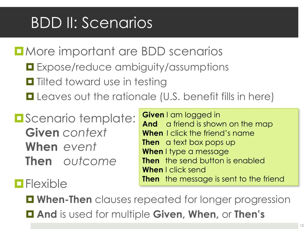 bdd ii scenarios