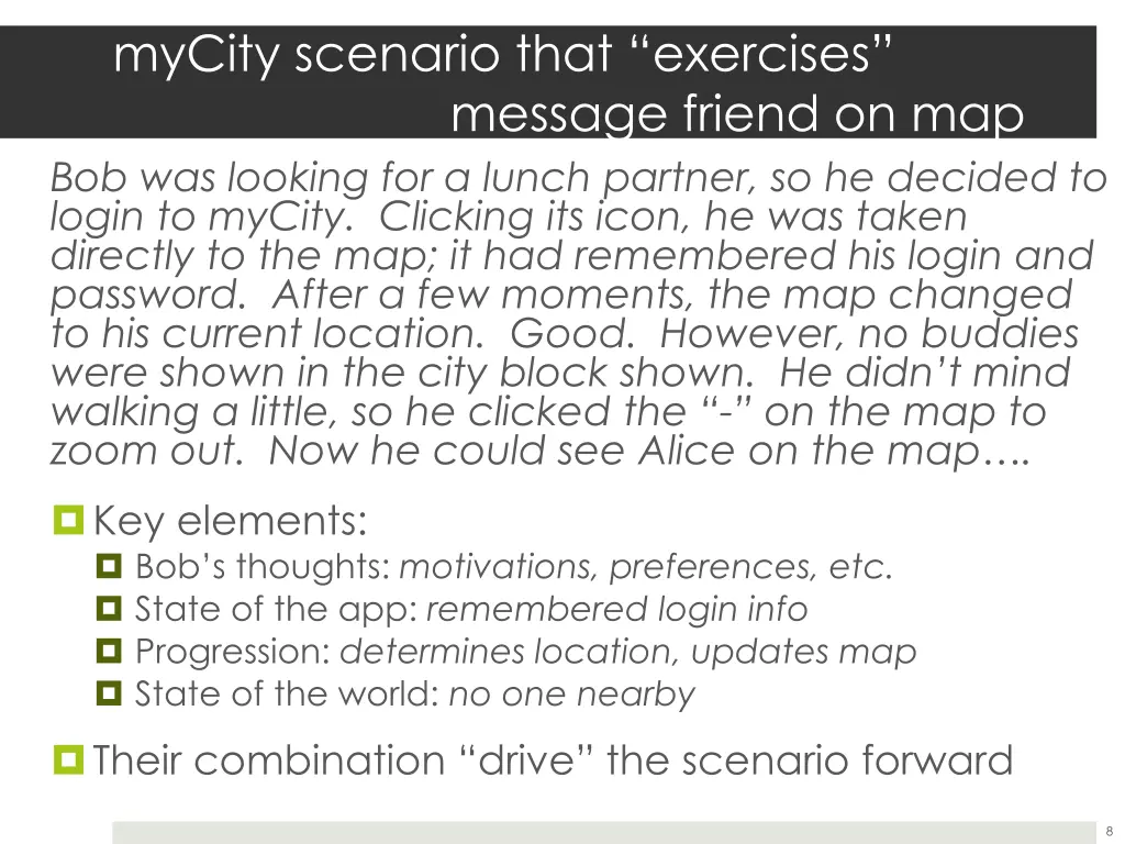 mycity scenario that exercises message friend