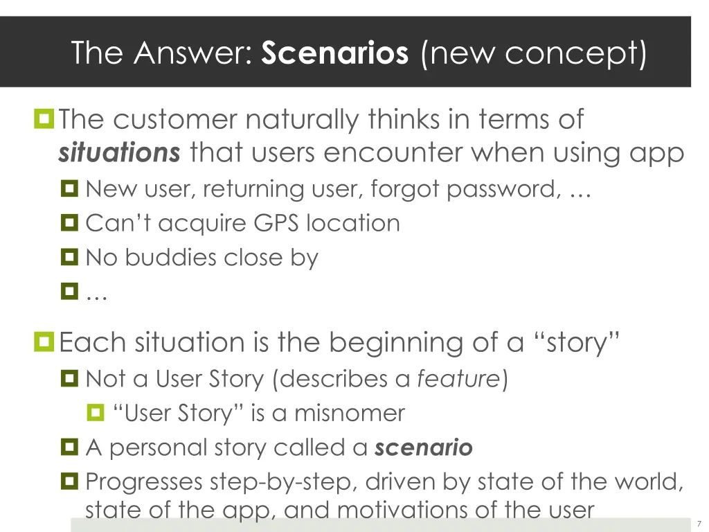 the answer scenarios new concept