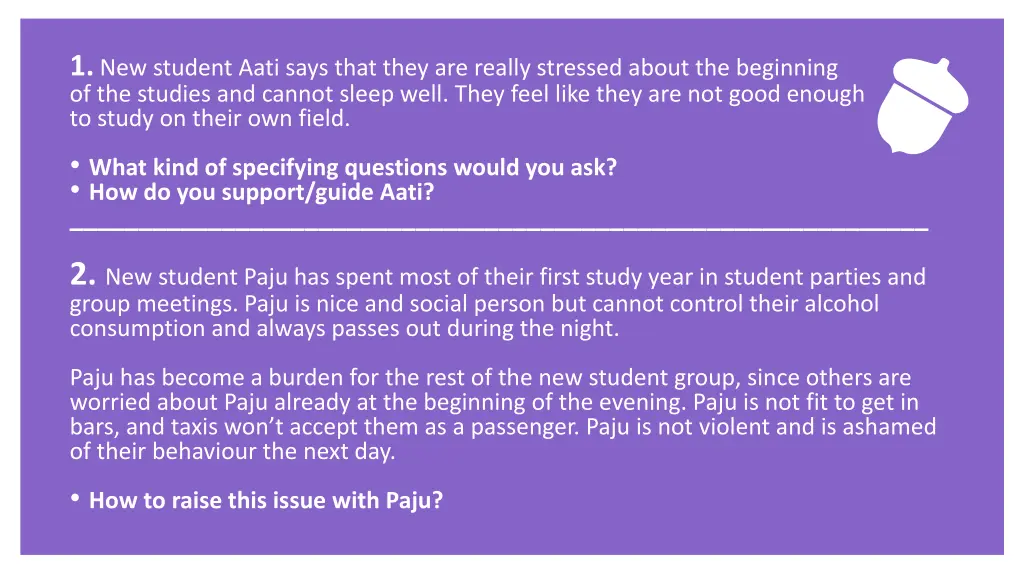 exercise continues 1 new student aati says that