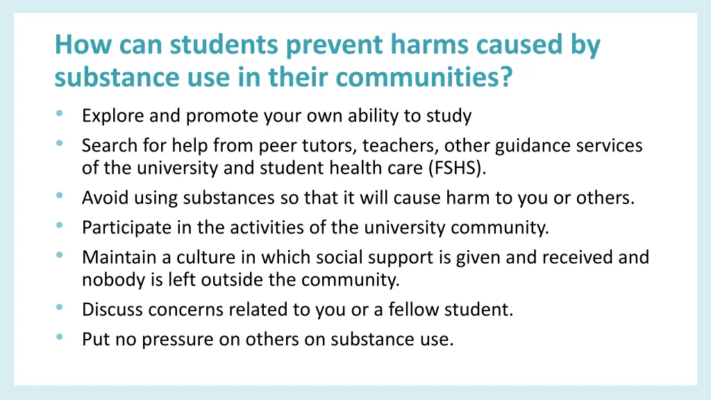 how can students prevent harms caused