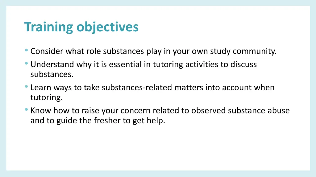 training objectives