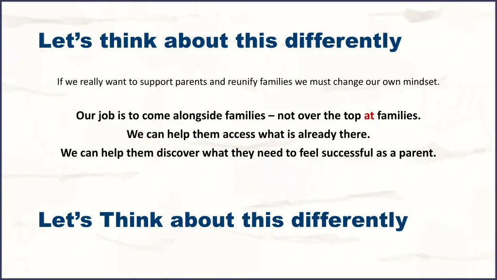 let s think about this differently