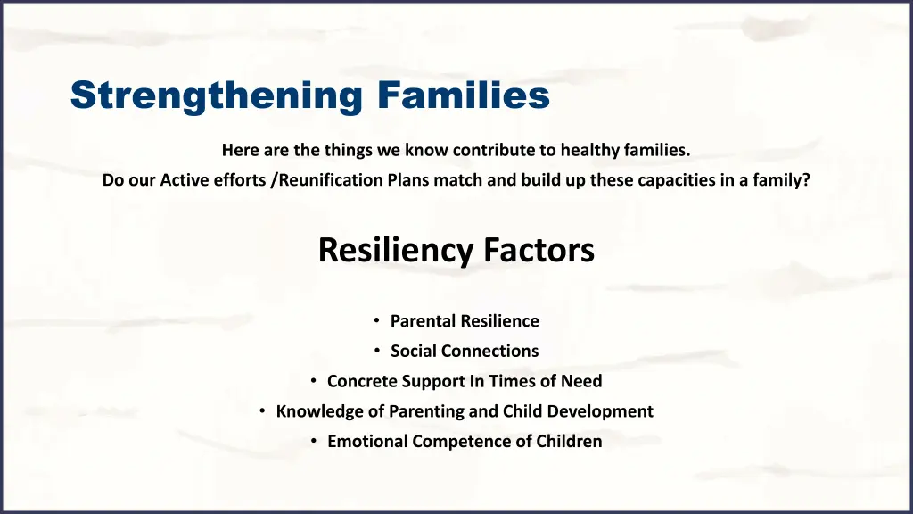 strengthening families
