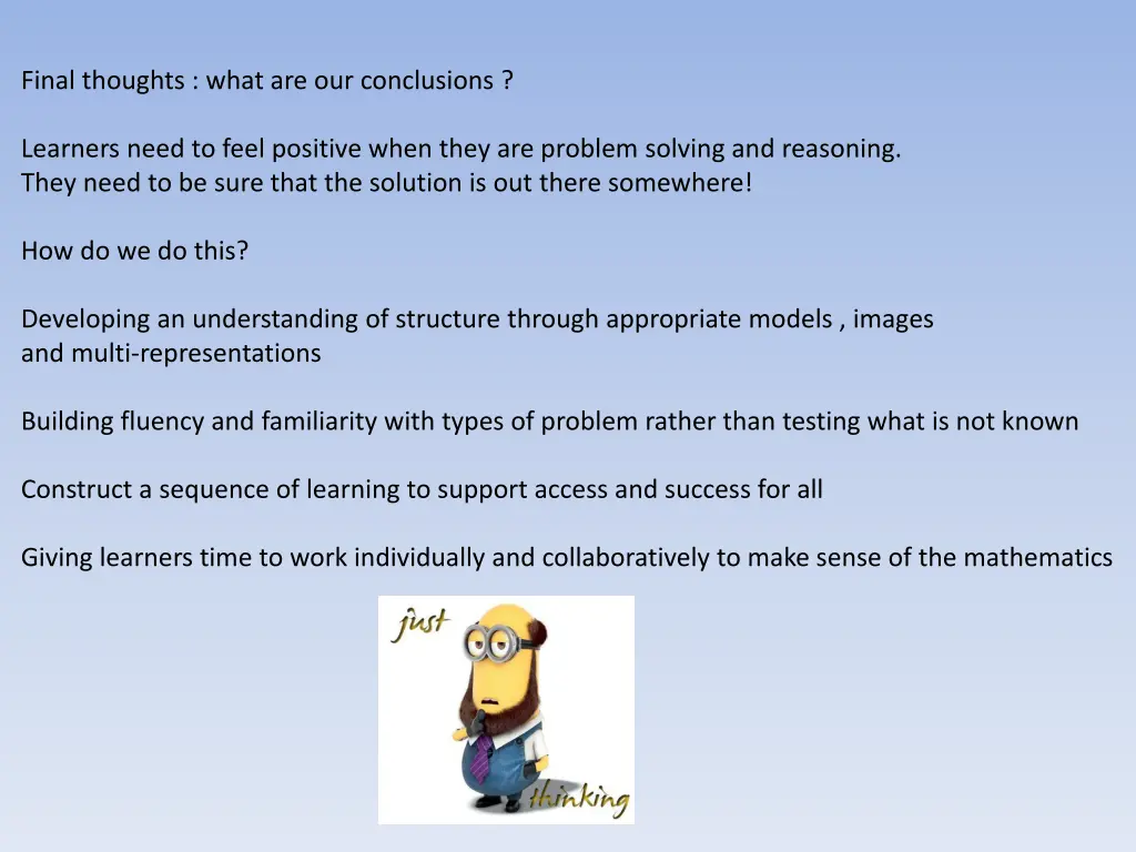 final thoughts what are our conclusions