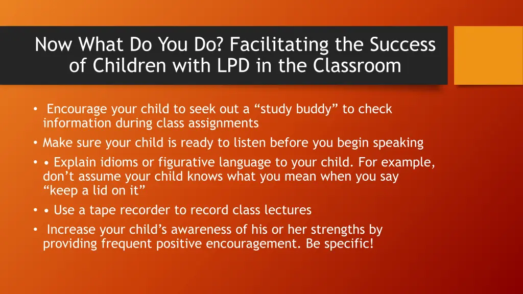 now what do you do facilitating the success 1