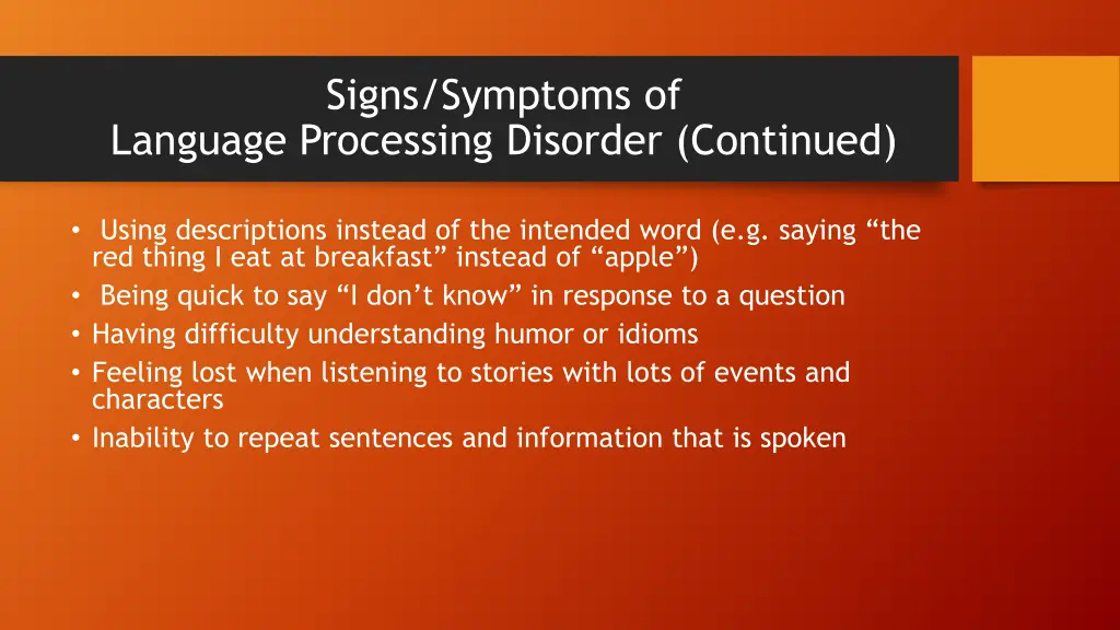 signs symptoms of